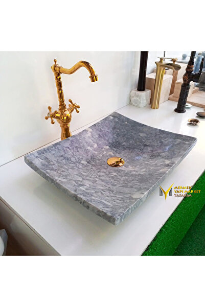 MYM Mermer Yapı Market Tasarım Kaplanpostu Yaprak Model Mermer Lavabo