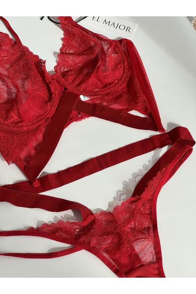 El Major Band Detailed Underwire Bra Set