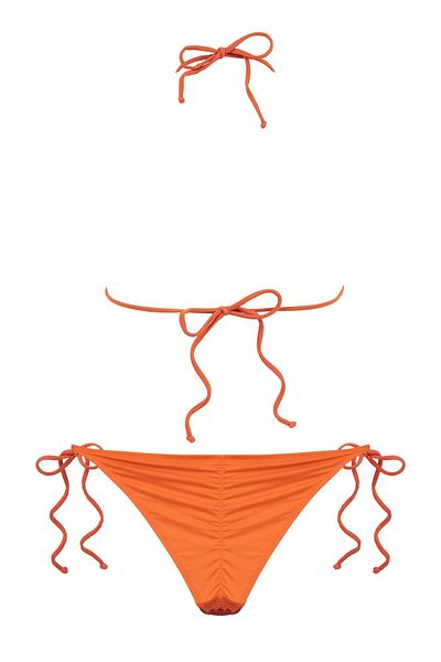AQUELLA Colorful Knitwear Triangle Bikini Set with Gather Detail