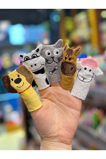 OKFİS مجموعة دمى أصابع حيوانات المزرعة 5 قطع