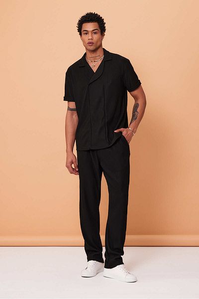 Weyeze Jacquard Shirt Collar T-Shirt Ae-Y37032Lns