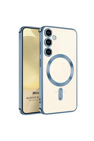 Microsonic Samsung Galaxy S23 FE Kılıf MagSafe Luxury Electroplate Mavi
