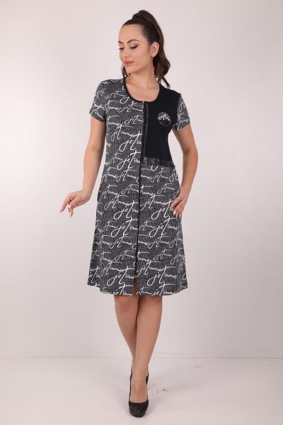 Wild Love Rochie de damă cu broderie în dungi cu fermoar și broderie cu pietre