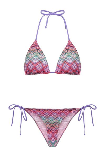 AQUELLA Colorful Knitwear Triangle Bikini Set