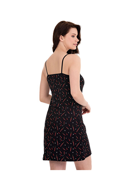 Clara Butik Γυναικείο νυχτικό με λουράκι δαντέλα Lycra χτενισμένο βαμβακερό μ...