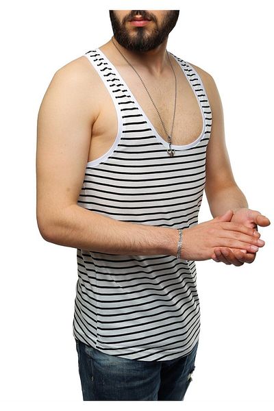 Madmext Podkoszulek męski w białe paski 2571