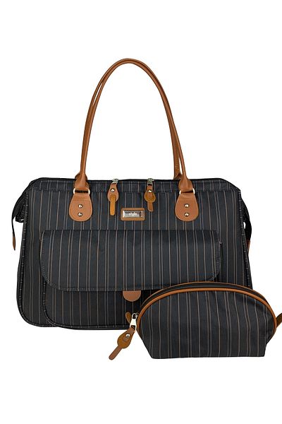 Stylo Women's Black Striped Baby Care Bag