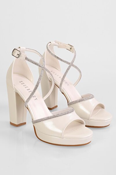 Shoeberry Dámské boty na podpatku Jayne Pearl Skin Stone na platformě