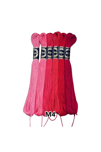 EleganTShoP Airo Muline Etamine Cotton Embroidery Thread Set of 6
