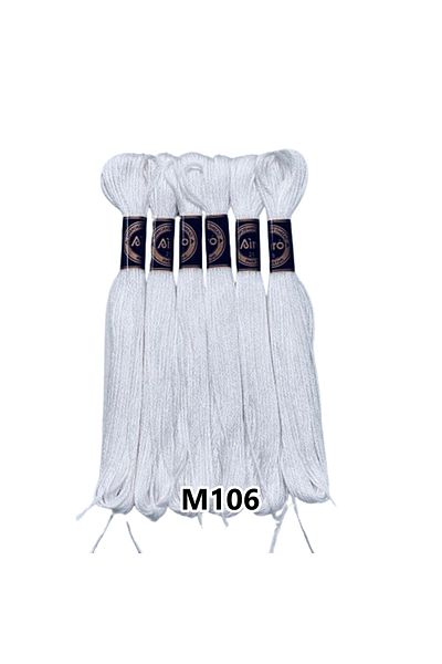 EleganTShoP Airo Muline Etamine Cotton Embroidery Thread Set of 6