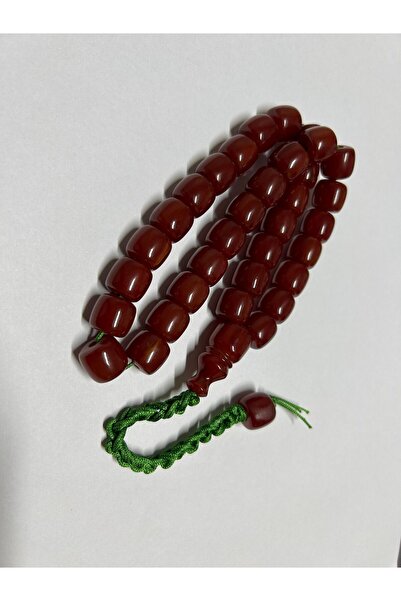 Han Ticarethane Големи тъмнооранжеви кехлибарени молитвени мъниста