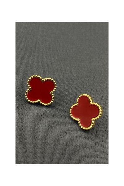 La Vita jewelry أقراط من الفولاذ الأحمر اللون الذهبي