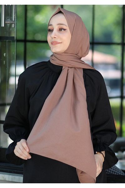 Narine قطن جاز شال حليب قهوة