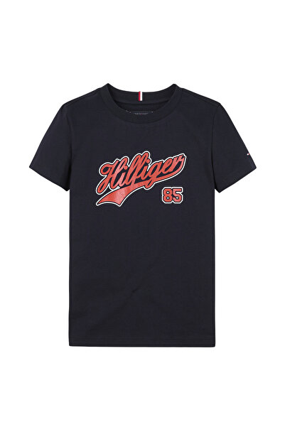 Tommy Hilfiger Printed Navy Blue Men's T-Shirt Hilfiger Script Tee S/S