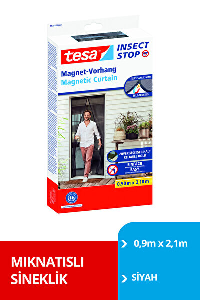 Tesa Mıknatıslı Kapı Sineklik Orta 0,9m X 2,1m Siyah