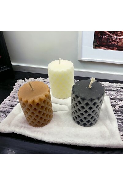 MissTulinaKozmetik 3'lü Petek Mum Renkli Dekor Mum Kokulu Mum