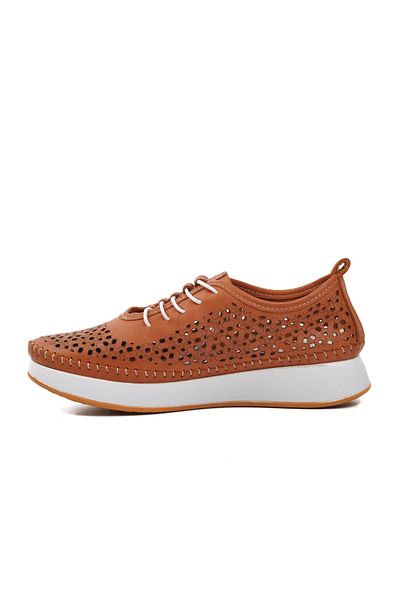 AYAKMOD 24077-L Pantofi casual de damă din piele naturală maro
