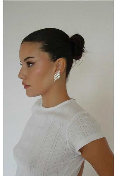 takıtarzım Silver auger women's earrings