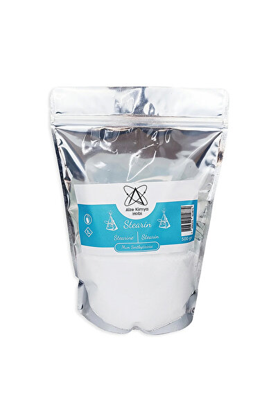 Alze Kimya Stearin Mum Yapımı Için 500 gr Mum Sertleştirici Kalıp Ayırıcı Hammadde Stearik Asit