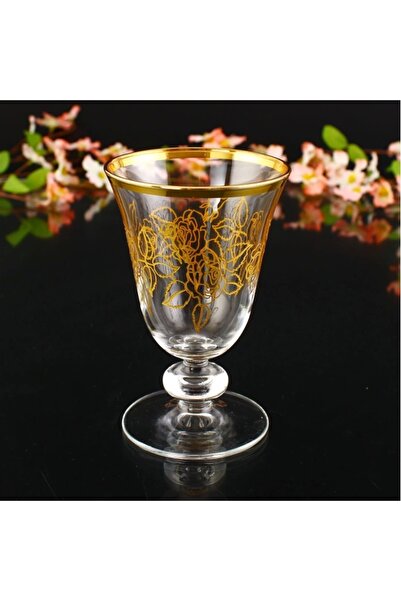 CNS HOME Gül Altın Dekor 6'lı Ayaklı Bardak 44469