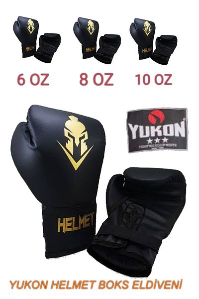 luxurianthome Black Yukon Helmet Boxing Gloves Black