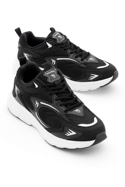 Tonny Black Unisex černá a bílá podešev Faylon Pohodlná forma Unisex boty