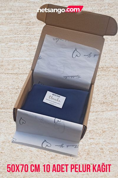 Netsan Etiket Heart With Thanks Themed 50x70 Cm 10 Pieces of Plush Paper