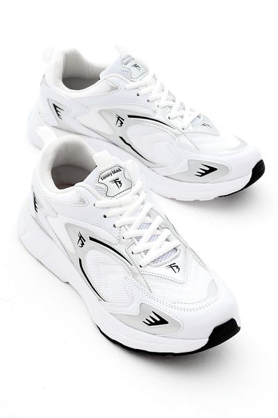 Tonny Black Unisex White Silver Faylon Sole Comfortable Mold Unisex Shoes