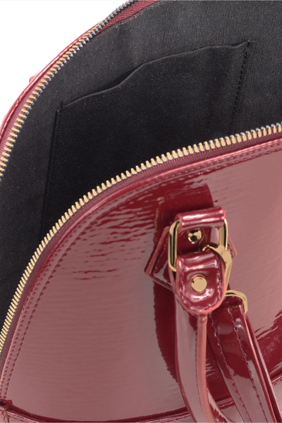 Housebags Geantă crossbody versatilă din piele lacuită roșie Claret 258