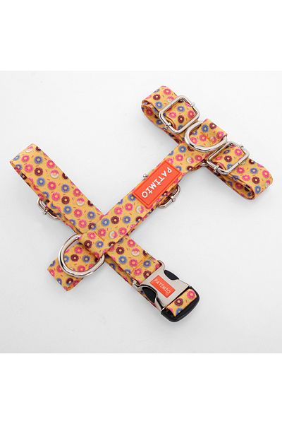 PATİMİO Donuts Dog Chest, Neck and Leash Set