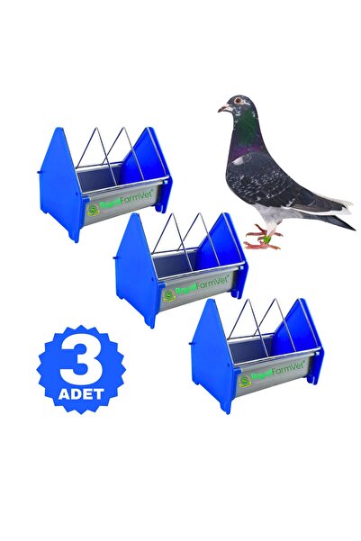 RoyalFarmVet Güvercin ve Kümes Hayvanları için Metal Yemlik 15 Cm (3 Adet)