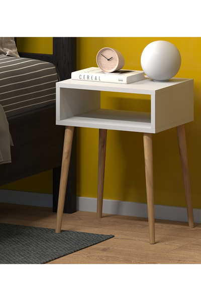 Monte Sehpa Fiona Komodin Ahşap Ayak