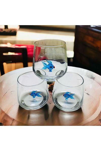 nazarboncuğu Handmade Glass Single Figured Water Cup