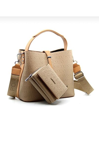 Just Polo مجموعة حقيبة ومحفظة من فرو المنك للموسم الجديد للسيدات