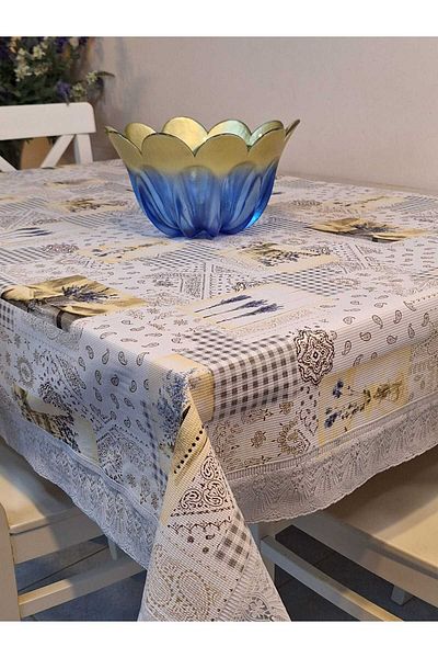 Başak Ev Tekstili Pânză uleioasă din PVC cu model, ștergabilă, anti-alunecare, 120x150 - Față de masă gata