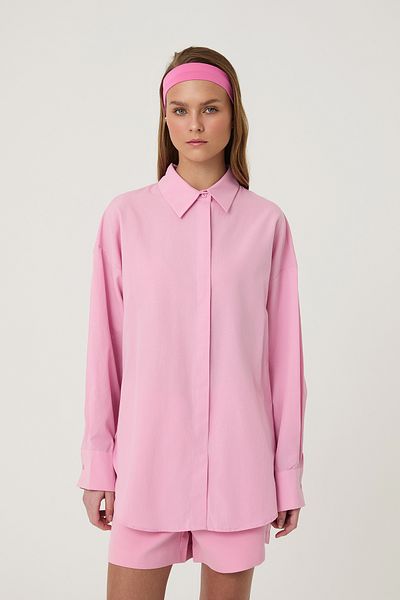 Quzu Πουκάμισο Oversize Ροζ
