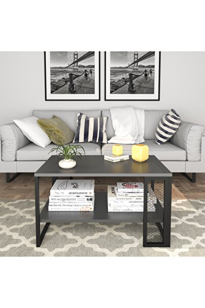 Rafevi Mela Orta Sehpa (Antrasit - Siyah)