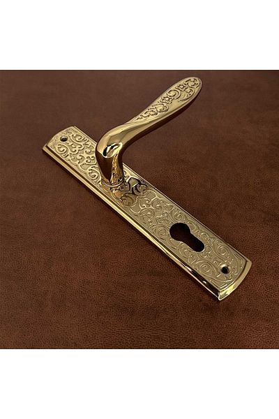 KOLDOOR Yale Steel Door Handle - Signature Titanium ZK19, Zamak Mirrored, Right Press One Direction Careful Handles