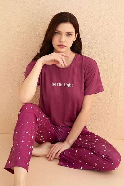 MEBA Set de pijamale cu mânecă scurtă cu mânecă scurtă din Lycra pentru femei /9