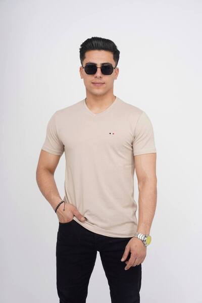 Est Estola Ανδρικό μπλουζάκι Koton Lycra Slim Fit με λαιμόκοψη 3ο