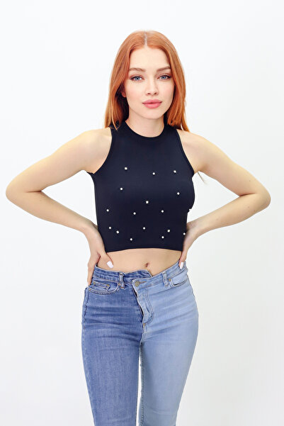 Get Crazy Λεπτομερής πέτρα Crop Tank Top