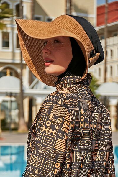 Remsa Mayo Remsa Bow Foldable Visor Straw Hat Sunscreen Visor RŞ-78 Camel