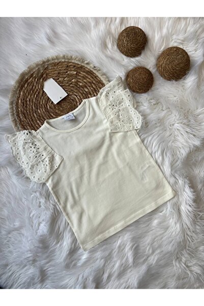 SARE TEKSTİL Girl's Laced Short Sleeve Badi
