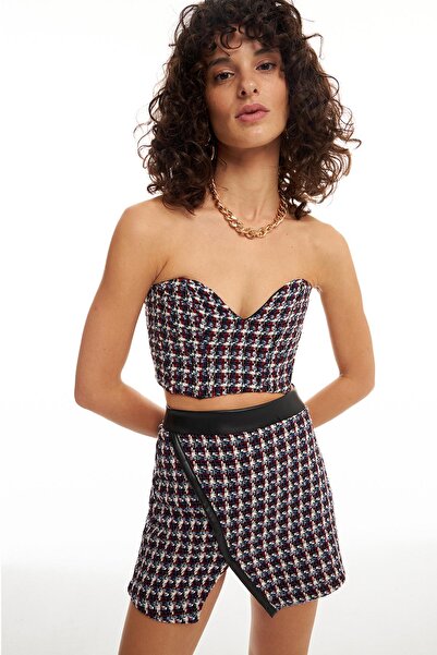 Quzu Tüvit Straplez Büstiyer Siyah