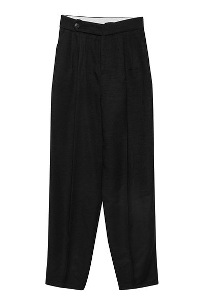 Quzu Double Pleated Trousers Black