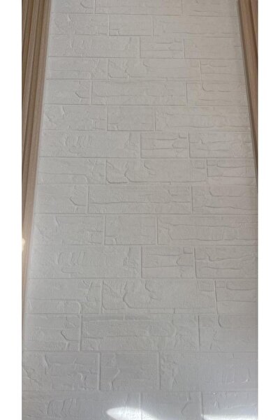 Renkli Duvarlar 70x70cm 1 Adet Yapışkanlı Pratik Naturel Kayrak Desen Beyaz Karavan Salon Duvar Kağıdı Paneli NW170