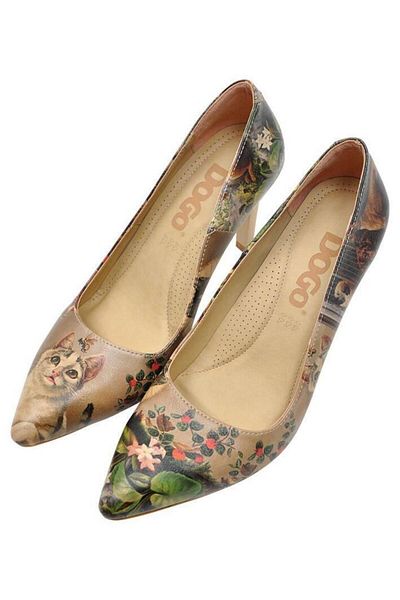 Dogo Stiletto multicolor din piele vegană de damă - Design Bee N Cat