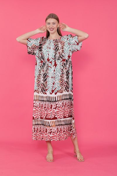mervemoda Rochie țesută damă cu mânecă scurtă