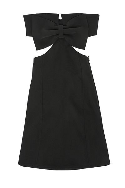 Quzu Rochie mini cu decupaj cu fundă, neagră