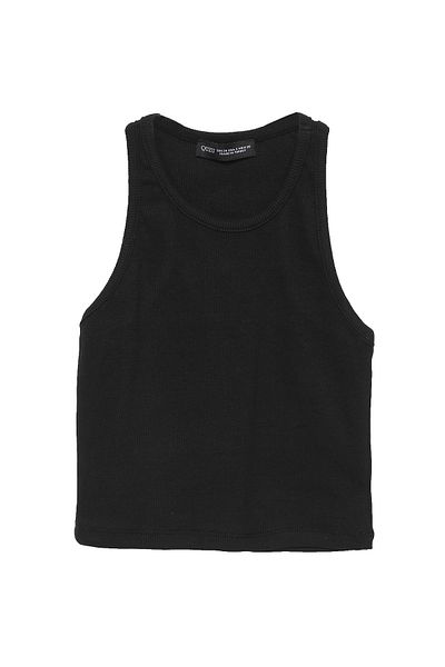 Quzu Halter Collar Crop Tank Top Black